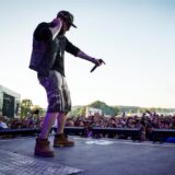 Rapper Sido auf einer Open-Air-Bühne