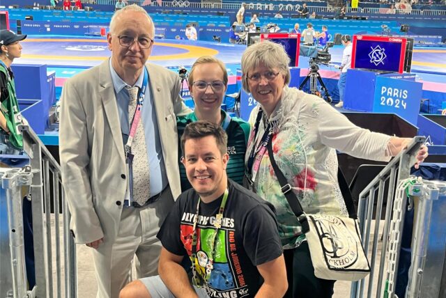 Familie Dittmann und Petersen in der Champs-de-Mars-Arena in Paris.