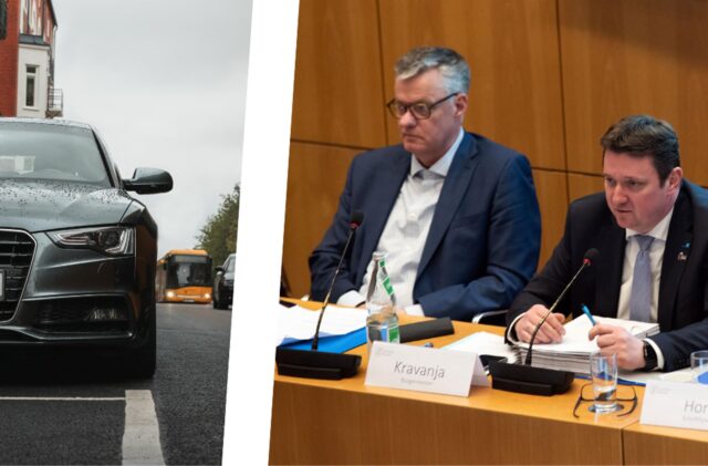 Castrop-Rauxels Bürgermeister Rajko Kravanja (r.) und der Verwaltungsvorstand, zu dem auch Michael Eckhardt gehört, teilen sich einen Audi als Dienstauto.