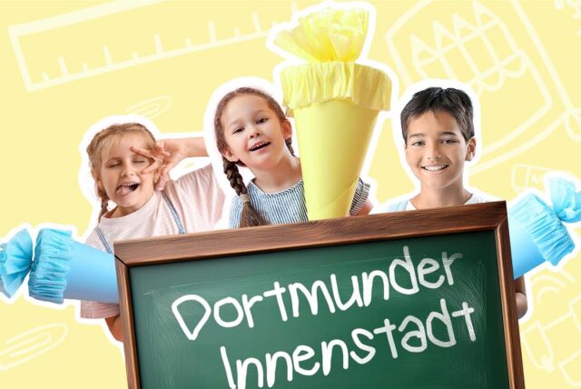Fotos von den Erstklässlerinnen und Erstklässlern in der Dortmunder Innenstadt