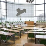 Der Plenarsaal im Sächsischen Landtag.