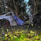 Das Wrack eines Porsche nach einem tödlichen Verkehrsunfall in Dortmund