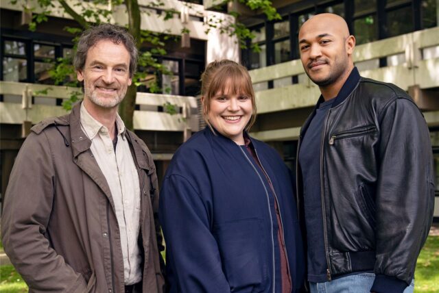 von links nach rechts: Jörg Hartmann, Stefanie Reinsperger, Malick Bauer