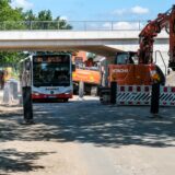 Blick auf die Baustelle Hallenbad-Brücke