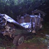 Ein zerstörtes Autowrack