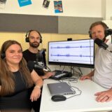 Im PottCas hatte Luca Füllgraf (m.) seinen Co-Host Tobias Weckenbrock und die nun scheidende Praktikantin Laura Grasböck zu Gast.
