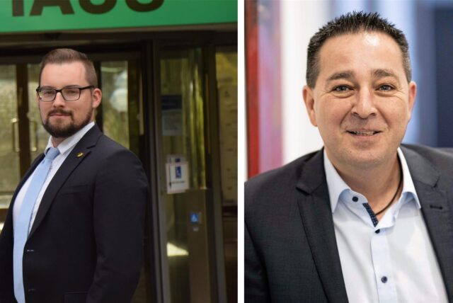 Eine Montage aus dem AfD-Kreistagsfraktionsvorsitzenden Marco Gräber (l.) und Markus-Julius Maximus Alinaghi.