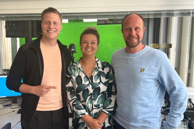 Cornelius Küpper, Katja Wehrland und Jürgen Koers vor dem RN-Studio.