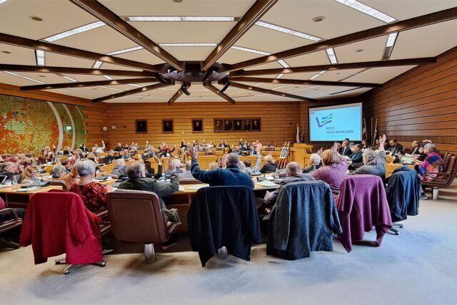 Der Große Saal im Kreishaus Recklinghausen bei einer Kreistagssitzung.
