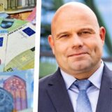 Dr. Oliver Lind in einer Bild-Kombo neben einem losen Haufen von Euro-Scheinen.