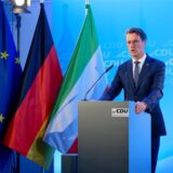 Hendrik Wüst, Ministerpräsident von Nordrhein-Westfalen, gibt nach einer Sitzung des CDU-Landesvorstands ein Pressestatement.