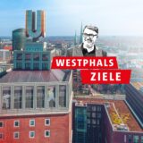 Eine Collage: Das Logo „Westphals Ziele“ ist neben dem Dortmunder U zu sehen.