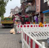 Die Baustelle in der Innenstadt Datteln zwischen Ahsener Straße und der Neuen Straße.