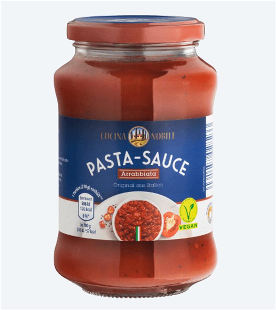 Eine bei Aldi Nord verkaufte Tomatensauce, die zurückgerufen wird. 