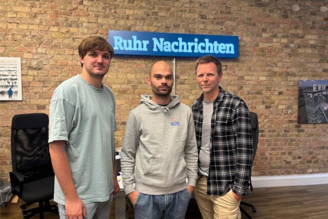 Lars Biermann und Luca Füllgraf (M.) zu Gast bei Host Tobias Weckenbrock im Podcast unserer Redaktion.