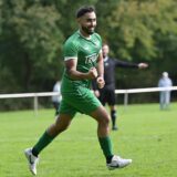 Jubel beim Matchwinner Emin Kara. Wird GW Erkenschwicks Doppelpacker gegen Genclikspor Recklinghausen auch der Spieler des Spieltags?
