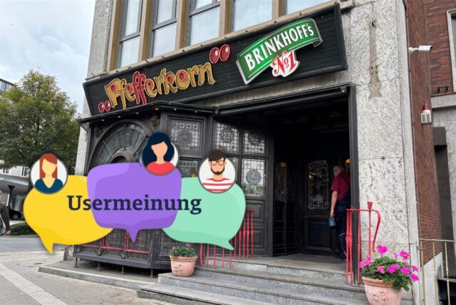 Das Pfefferkorn am Hohen Wall und eine Grafik mit der Aufschrift Usermeinung.