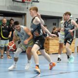 Gute erste Halbzeit: Louis Zander (l.) trug am Dienstagabend dazu bei, dass der Marler BC dem hohen Favoriten BG Hagen das Leben schwer machte.