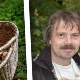 Montage aus einem Korb mit Pilzen und Dr. Jens Wöllecke von der AGON Schwerte