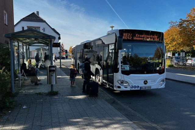 Bus am Bahnhof in Haltern.