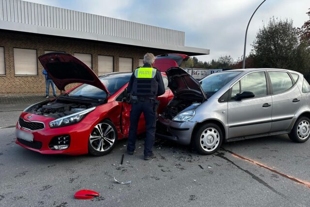 Unfall in Reken. Zwei Autos sind kollidiert
