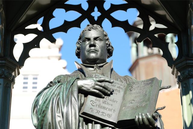 Das Martin Luther-Denkmal zum Reformationstag.