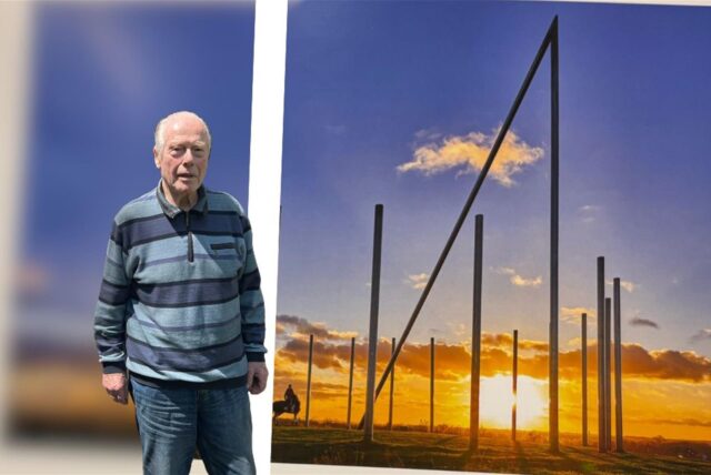 Die Montage zeigt Jan Bormann und das Deckblatt des Castrop-Rauxel-Kalenders mit der „Sonnenuhr“ des Künstlers.
