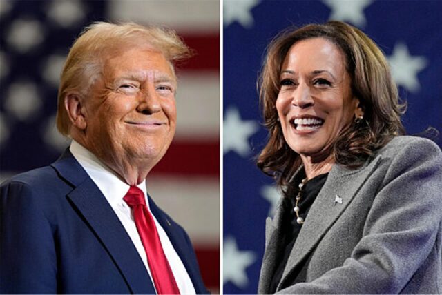 Diese Bildkombo aus Archivfotos zeigt den republikanischen Präsidentschaftskandidaten und ehemaligen US-Präsidenten Donald Trump und die demokratische Präsidentschaftskandidatin und Vizepräsidentin Kamala Harris.
