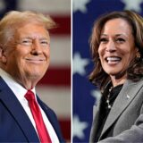 Diese Bildkombo aus Archivfotos zeigt den republikanischen Präsidentschaftskandidaten und ehemaligen US-Präsidenten Donald Trump und die demokratische Präsidentschaftskandidatin und Vizepräsidentin Kamala Harris.