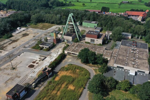Der Schacht AV 8 in Haltern-Lippramsdorf aus der Vogelperspektive
