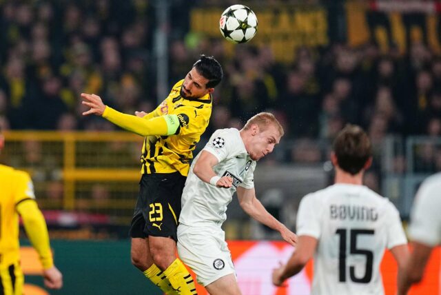 Emre Can im Luftduell.