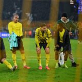 Die BVB-Spieler feiern den Sieg gegen Graz.