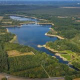 Hullerner Stausee und Stever aus der Luft.