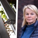 Linkes Bild: Ein schwarz vermummter Täter bricht im Erdgeschoss mit einem Pferdefuß in ein Kunststofffenster ein. Rechts ein Portrait von Polizeipräsidentin Friederike Zurhausen.