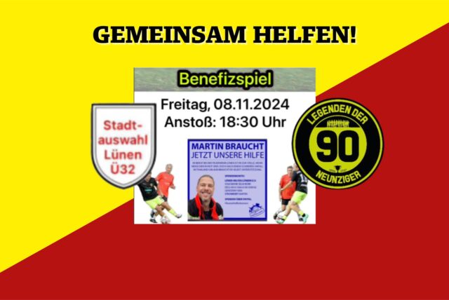 Am Freitagabend gibt es beim VfB Lünen ein Benefizspiel.