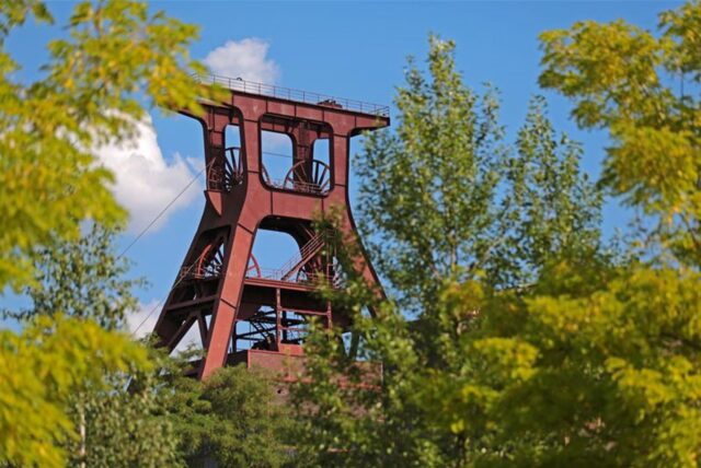 Ein Förderturm in Essen.