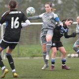 Jana Hetz (2.v.l.) und der SV Titania Erkenschwick mussten sich dem Tabellenzweiten verdient verloren geben. Die Szene stammt aus einer Partie gegen Schalke 04.