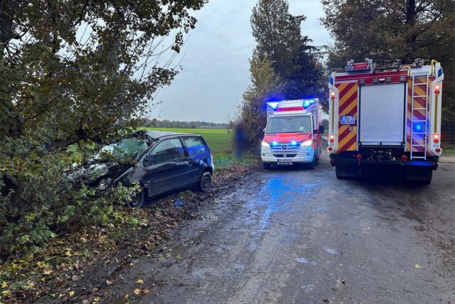 Ein Auto prallte in Dorsten gegen einen Baum.