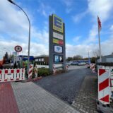 Baustelle an Gelände mit Einzelhändlern in Haltern