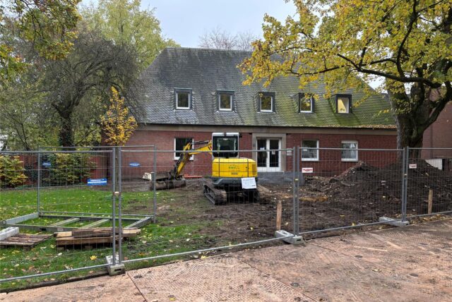 Baustellenbereich vor der Propstei St. Peter in Recklinghausen.