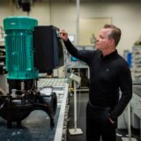 Wilo-CEO Oliver Hermes steht im Werk in Dortmund.