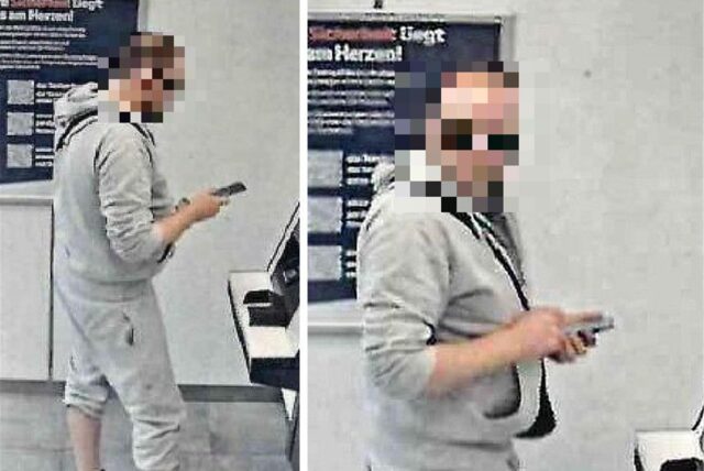 Mit Fotos sucht die Polizei nach einem Mann, der eine gestohlene Bankkarte dazu genutzt haben soll, Geld an einem Automaten in Dorsten abzuheben.