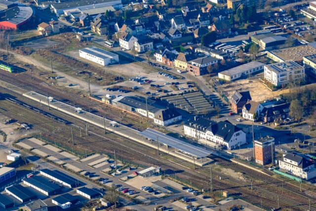 Luftbild vom Bahnhofsgelände in Haltern