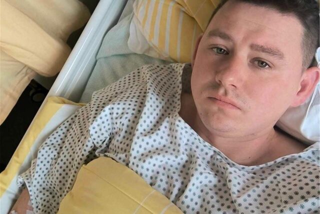 Alexander Scheidle im Evangelischen Krankenhaus Castrop-Rauxel. Nach dem Roller-Unfall muss er sich dort erst einmal ein paar Tage erholen. Er brach sich vier Wirbel. Die Lunge wurde gequetscht.