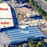 Luftbild vom Einkaufszentrum am Tor zur Südstadt in Recklinghausen.