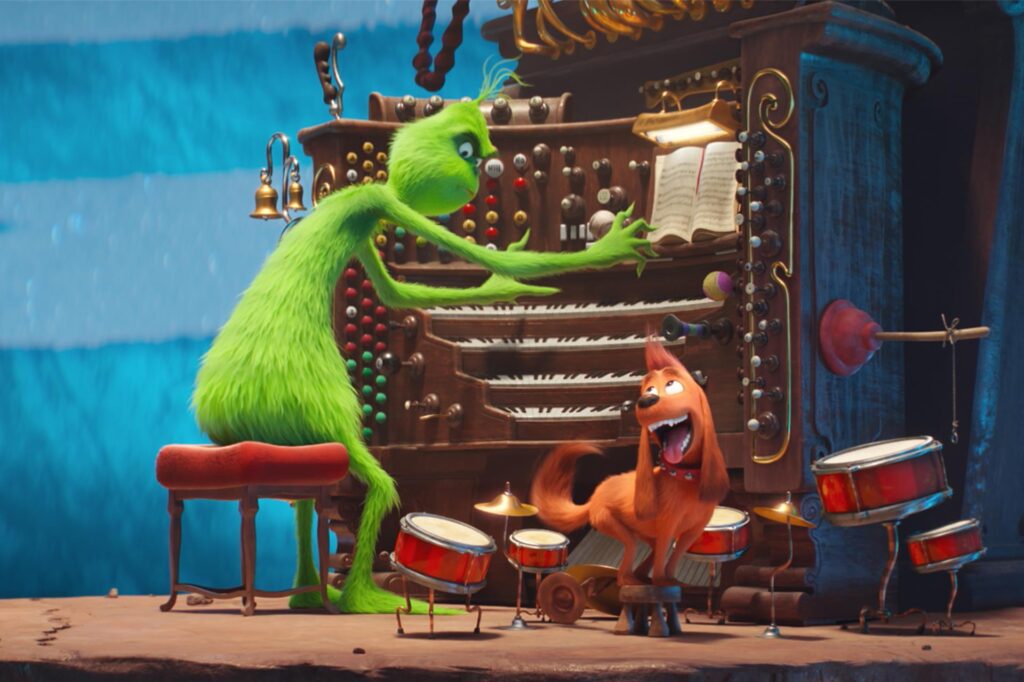 Der Grinch sitz an einem Klavier. Der Grinch sitz an einem Klavier.