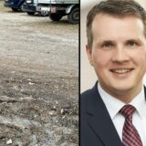 Obwohl am Parkplatz des Friedhofs am Tüshausweg in Holsterhausen erst vor Kurzem gearbeitet wurde, ist er an manchen Stellen wieder aufgeweicht. „Eine Zumutung“ nennt Bürgermeister Tobias Stockhoff die Situation und plädiert für eine dauerhafte Befestigung des Platzes.