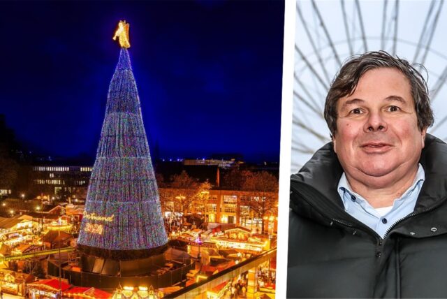 Weihnachtsmarkt-Veranstalter Patrick Arens äußert sich zu der Kritik und den verschiedenen Meinungen zum diesjährigen Weihnachtsbaum.