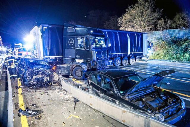 Eine Unfallstelle auf der A1.
