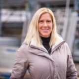 Nadine Bönninger auf dem Betriebsgelände der Gerüstbaufirma Bönninger in Dortmund